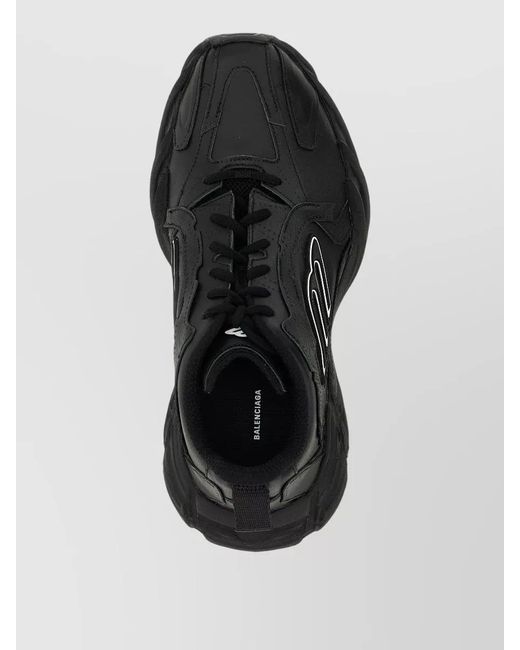 Balenciaga Black Leather Low-Top Sneakers for men