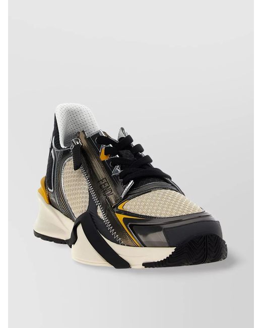 Fendi Multicolor Mesh Low-Top Sneakers for men