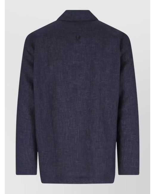 Paul Smith Blue Long Sleeve Shirt Casual Style Chest Pocket for men