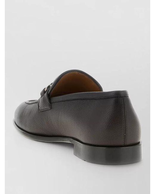 Ferragamo Gray Calfskin Leather Loafers for men