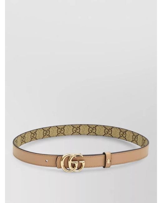 Gucci Gray Reversible Canvas Leather Skinny Belt