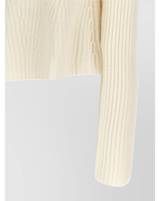 Loulou de Saison Natural 'Cosmo' Crew Neck Ribbed Knit Sweater