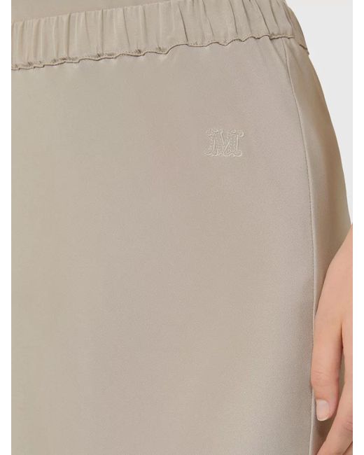 Max Mara Multicolor Long Silk Skirt Elasticated Waist