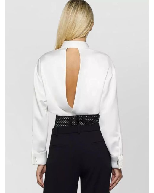 SIMONA CORSELLINI White Shirt Bow Detail Long Sleeves Open Back