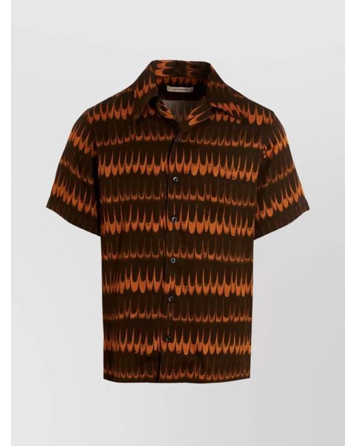 Wales Bonner Brown Viscose Bowling Shirt for men