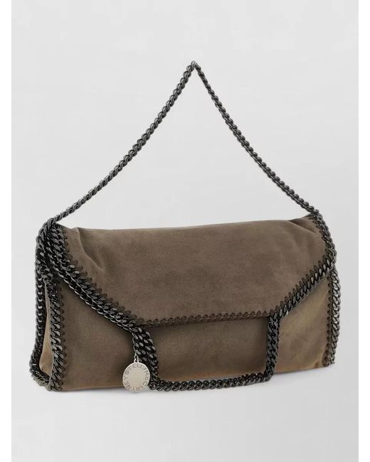Stella McCartney Brown Falabella Tote Bag Chain Strap Suede