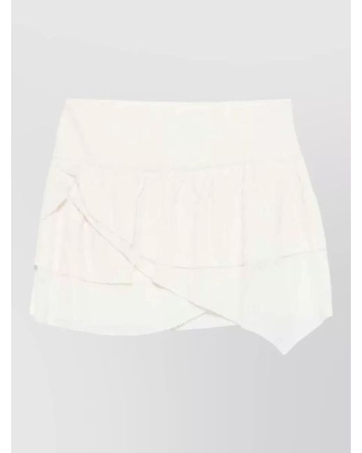 Isabel Marant White Asymmetrical Mini Skirt High Waist Ruffle