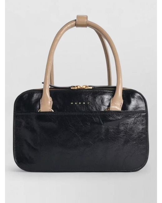 Marni Black Small Calfskin Leather Shoulder Bag