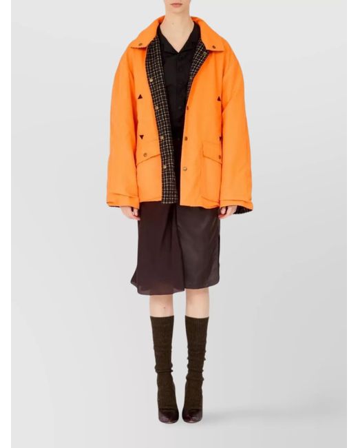 Maison Margiela Orange Padded Oversized Jacket