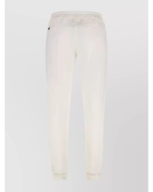 Rick Owens White Cotton Ribbed Track Pants for men