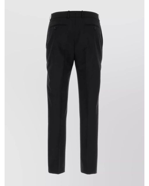 McQueen Black Gabardine Tailored Trousers for men