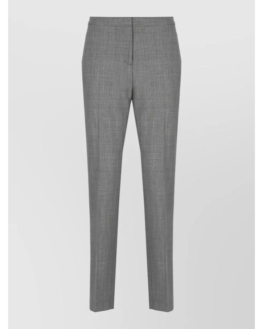 Fabiana Filippi Gray Creased Front Wool Trousers Light Detail