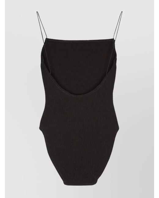 Totême Black Ruched One Piece Swimsuit