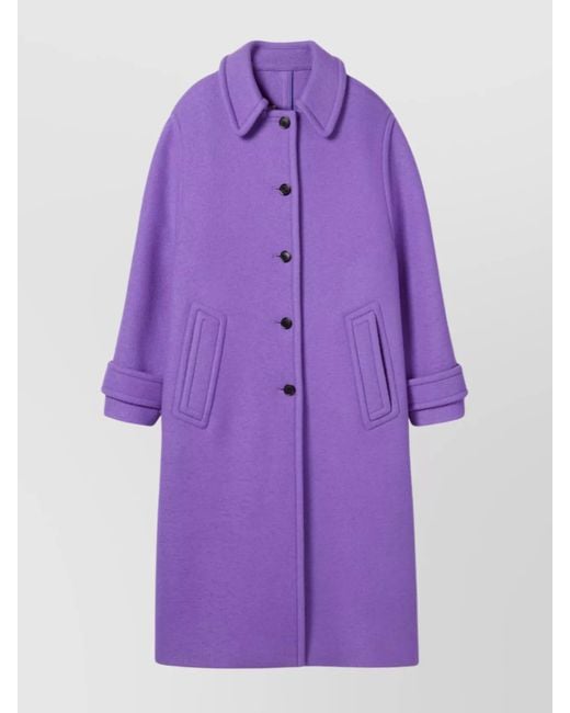 Gucci Purple Cashmere Wool Oversized Coat