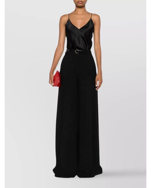 Max Mara Black Silk V-Neck Spaghetti-Strap Tank Top