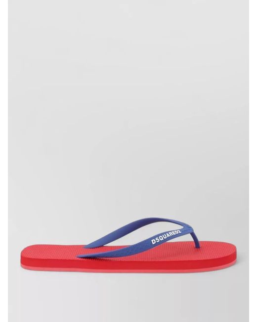 DSquared² Red Logo Rubber Slides for men