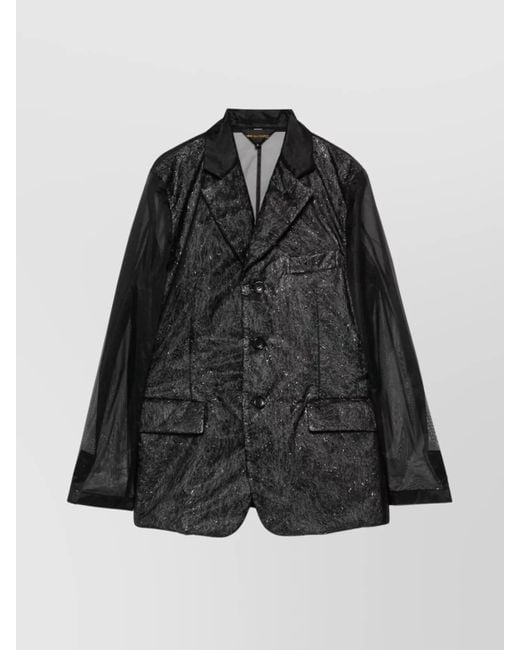 Comme des Garçons Black Semi-Sheer Chiffon Blazer