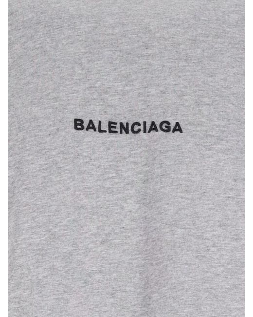 Balenciaga Gray Cotton Short Sleeve T-Shirt for men