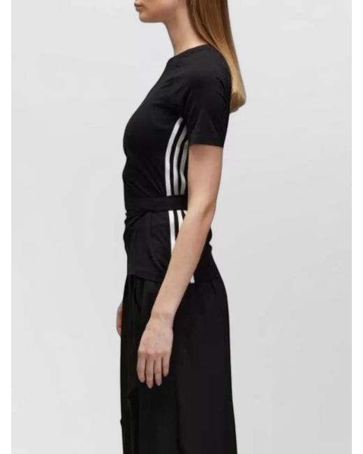 Y-3 Black Crew Neck Short Sleeve Top
