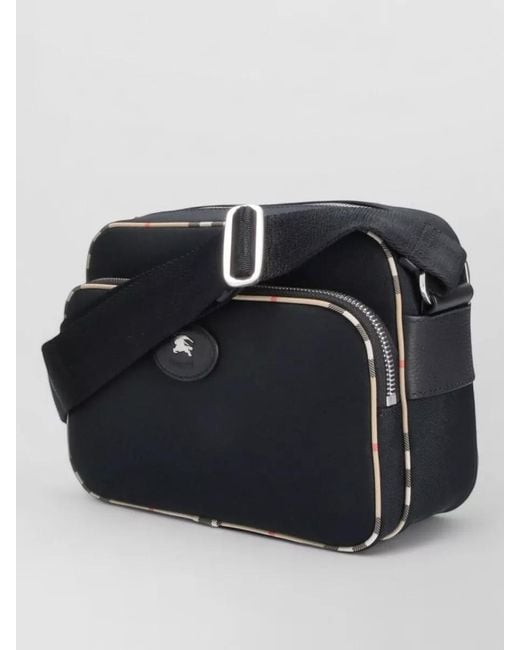 Burberry Black Crossbody Bag Adjustable Strap Contrast Trim for men