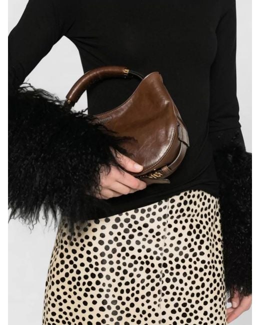 Moschino Brown Leather Shoulder Bag
