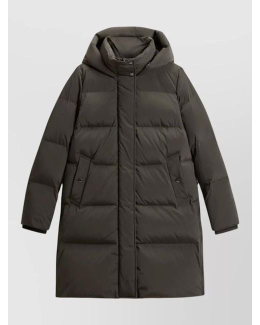 Woolrich Gray Down Long Puffer Jacket
