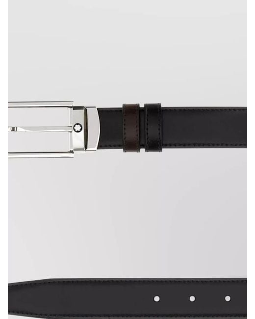 Montblanc White Reversible Leather Belt Adjustable Dual Tone for men
