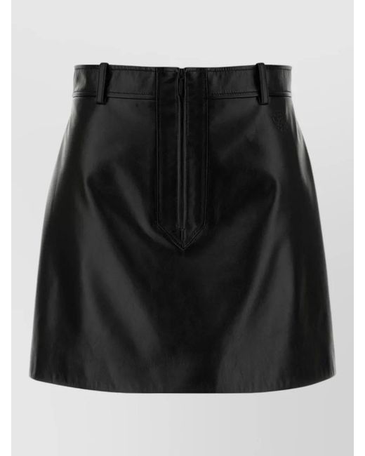 Gucci Black Leather Mini Skirt