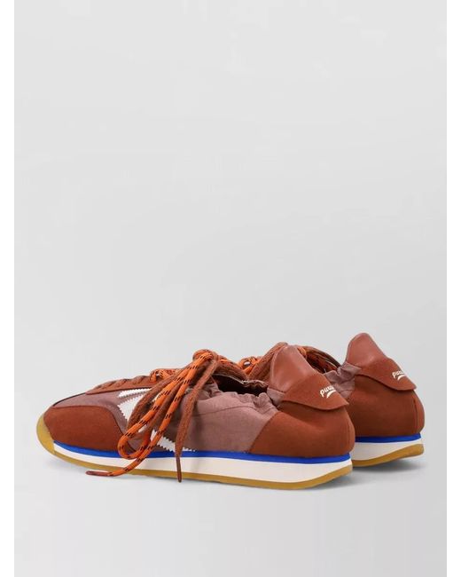 PURAAI Brown Panther Sneakers Contrasting Sole Textured Outsole