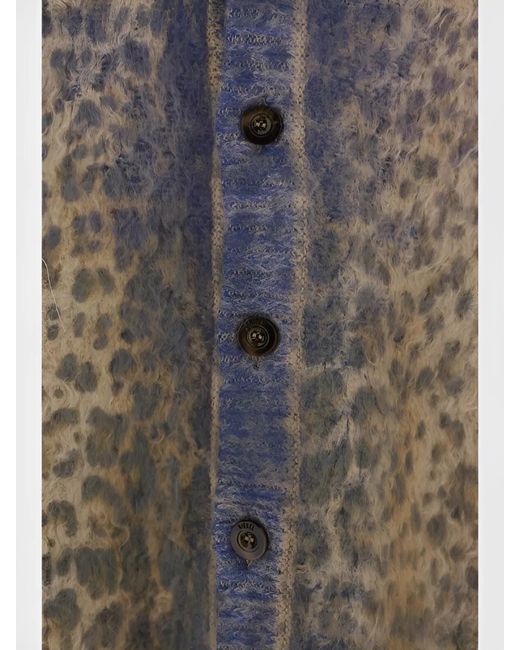 DIESEL Blue Printed Cardigan for men
