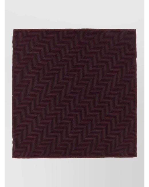 Brunello Cucinelli Purple Chevron Jacquard Silk Pocket Square for men