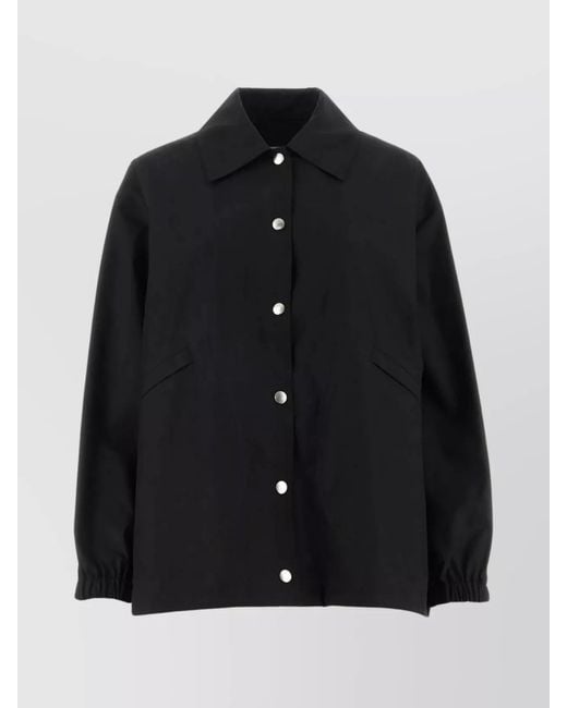 Jil Sander Black Cotton Logo-Print Shirt Jacket