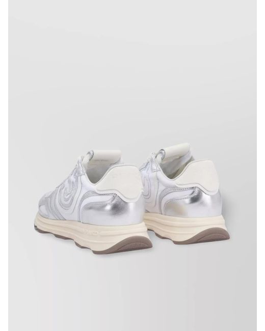 Pinko White Leather Low-Top Sneakers