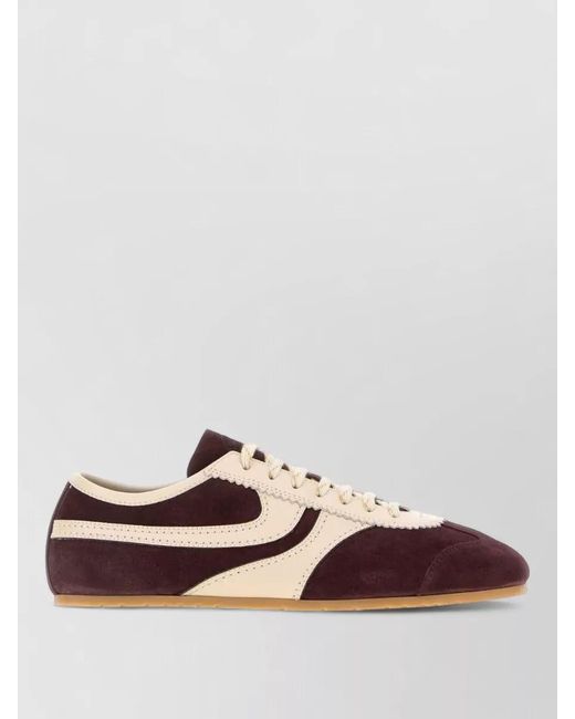 Dries Van Noten Brown Suede Leather Low-Top Sneakers for men