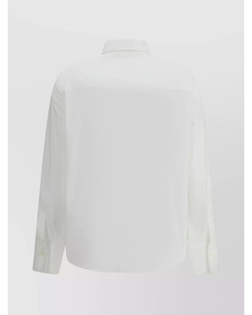 Brunello Cucinelli White Cotton Blend Embellished Shirt