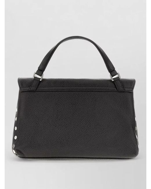 Zanellato Black Leather Studded Tote Bag