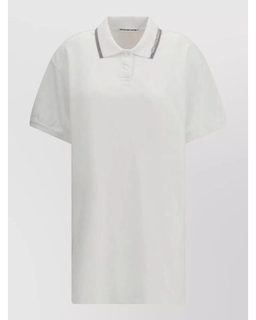 Alexander Wang White Cotton Polo Top