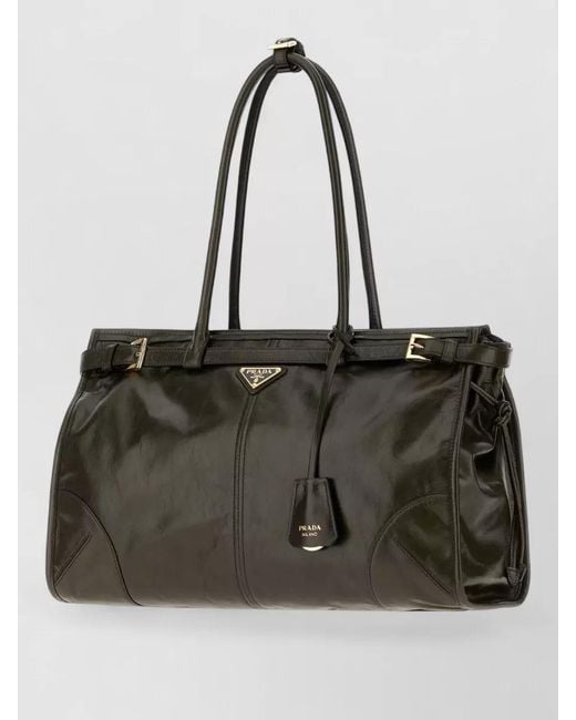 Prada Black Bonnie Leather Tote Bag