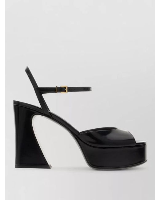 Fendi Black Leather Sandals