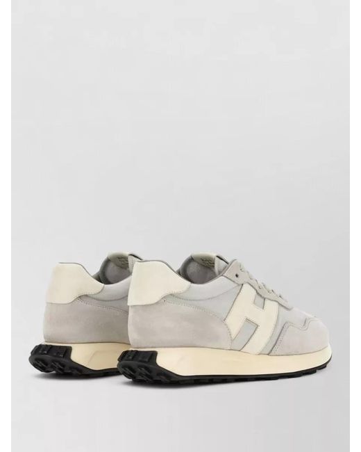 Hogan White Lace Up Sneakers Round Toe Rubber Sole for men