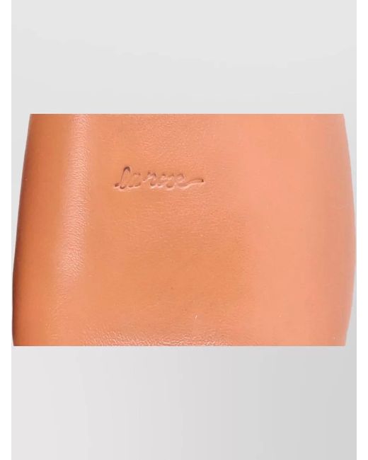 LA ROSE Orange Leather Sandals Flat Sole Open Toe