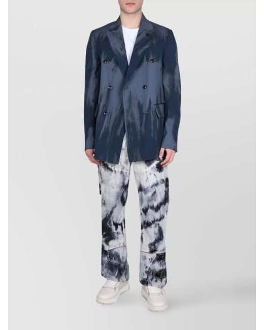 Amiri White Relaxed-Fit Wool Blazer for men