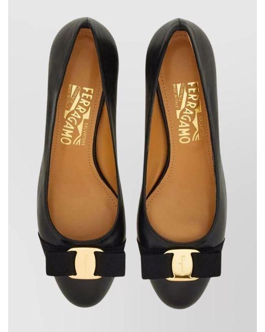 Ferragamo Multicolor Soft Bow Block Heel Pumps