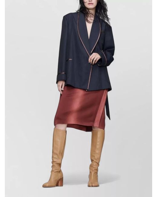 Maison Margiela Blue Belted Single-Breasted Coat