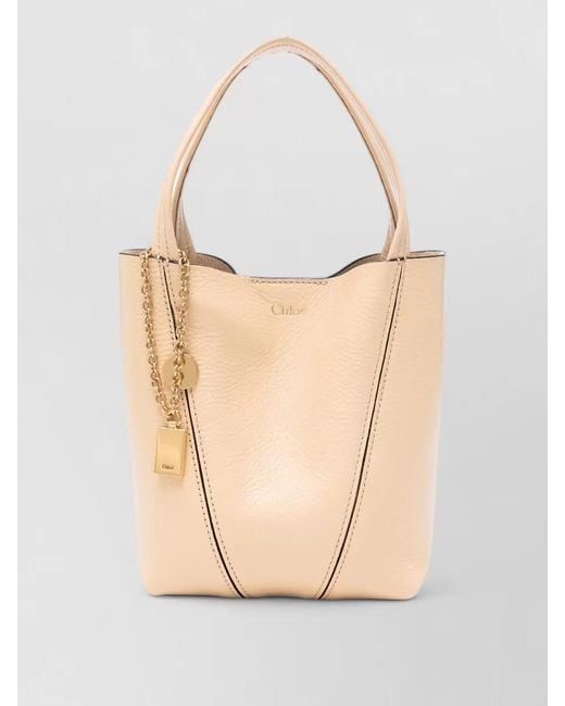 Chloé Natural Small Leather Spin Bucket Shoulder Bag