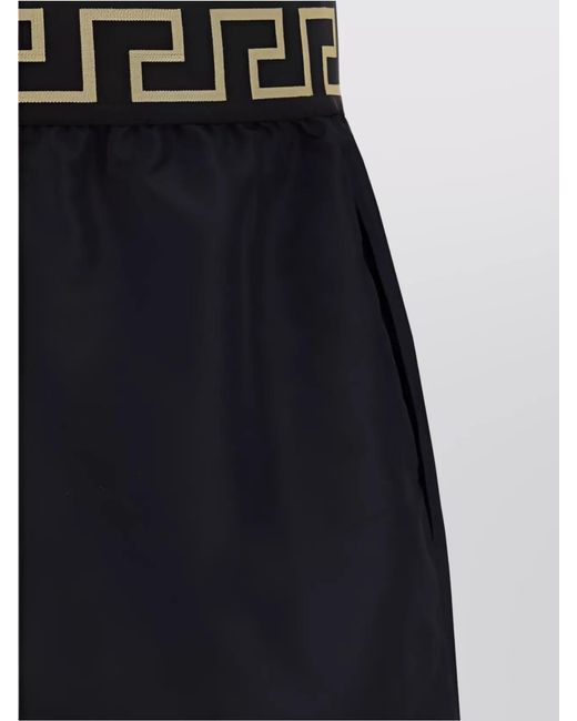 Versace Blue Greca Print Swim Shorts for men