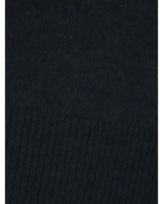 Vanisé Blue Cashmere Sweater High Neck Cropped Silhouette