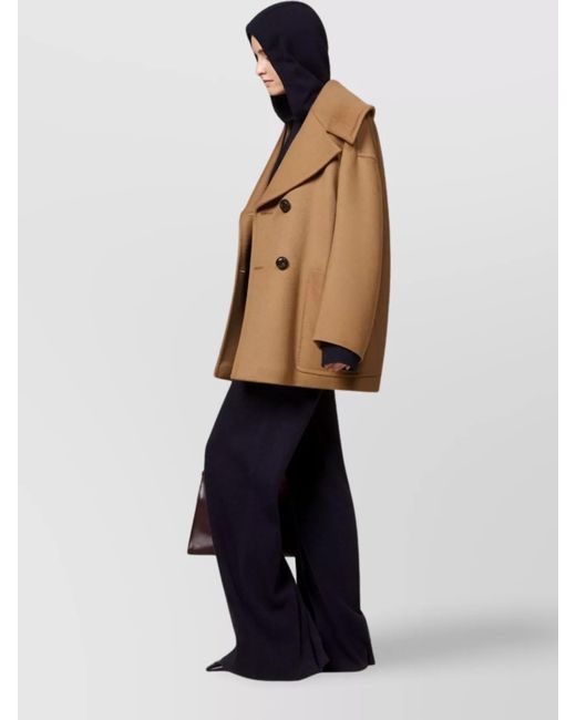 Max Mara Brown Cashmere Oversized Double-Breasted Coat