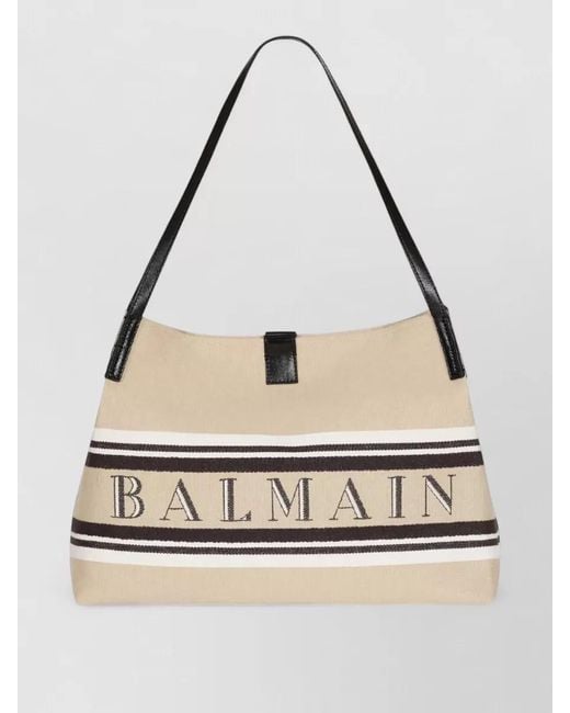 Balmain Metallic Release Medium Canvas Tote Bag