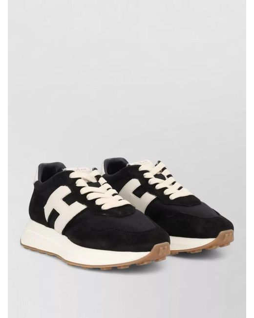 Hogan Black Leather Low Top Sneakers